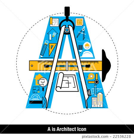 Alphabet type A is Architect icons set. Alphabet type A is Architect icons set. 22536228