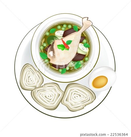 Thai Green Curry with Rice Vermicelli 22536364