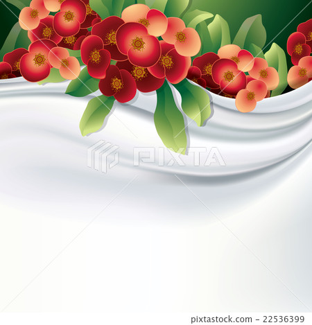 Vector white fabric (silk) with flowers 22536399