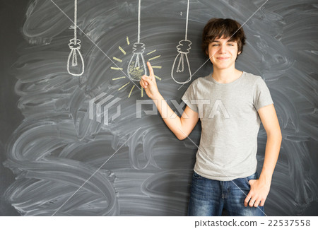 Teenager boy getting an idea Teenager boy getting an idea 22537558