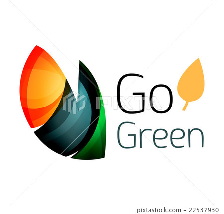 Colorful leaf logo. Geometric abstract icon Colorful leaf logo. Geometric abstract icon 22537930