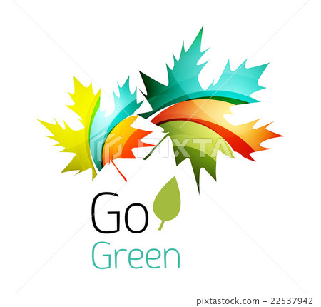 Colorful leaf logo. Geometric abstract icon Colorful leaf logo. Geometric abstract icon 22537942
