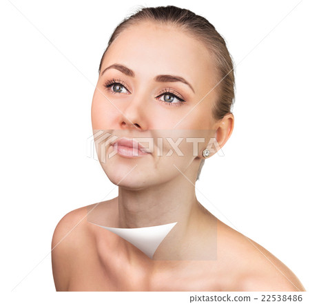 Old and young woman, isolated on white Old and young woman, isolated on white 22538486