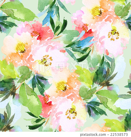 Seamless pattern with flowers watercolor Seamless pattern with flowers watercolor 22538573
