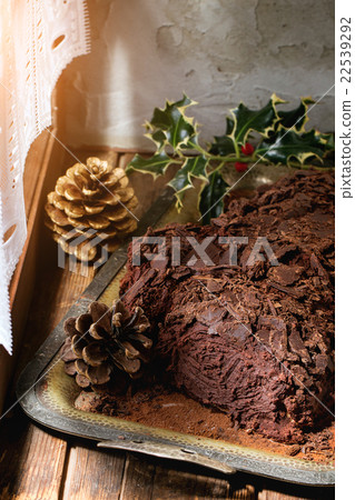 Homemade christmas chocolate yule log Homemade christmas chocolate yule log 22539292