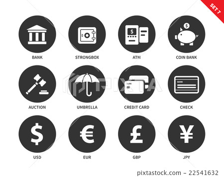 Banking and business icons on white background Banking and business icons on white background 22541632
