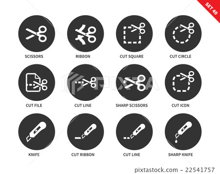 Cut icons on white background  22541757