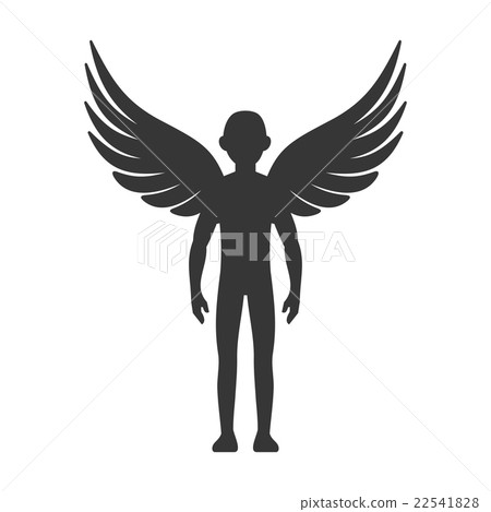Angel Silhouette. Man with Wings Sign. Vector Angel Silhouette. Man with Wings Sign. Vector 22541828