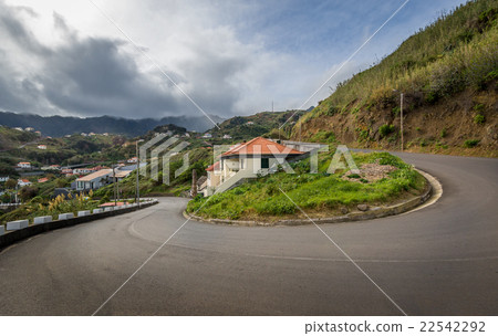 Serpentine mountain road 180 degree turn Serpentine mountain road 180 degree turn 22542292