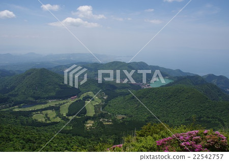View of hot spring town from Unzen Taomi-dake 22542757