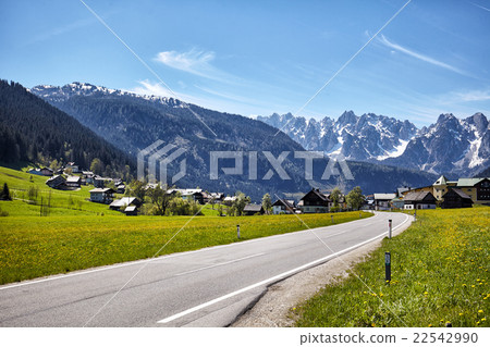 landscape of valley in Alpine mountains landscape of valley in Alpine mountains 22542990