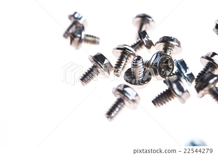 Computer screws against white background 22544279