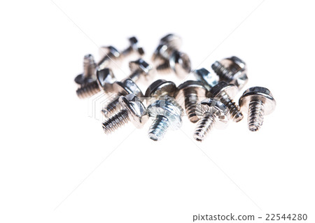 Computer screws against white background Computer screws against white background 22544280