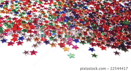 Text frame with heap of colorful stars. Scatter. 22544417