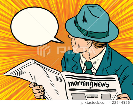 Newspaper reader reaction pop art 22544536