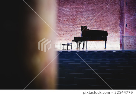 grand piano in concert hall with bricks grand piano in concert hall with bricks 22544779