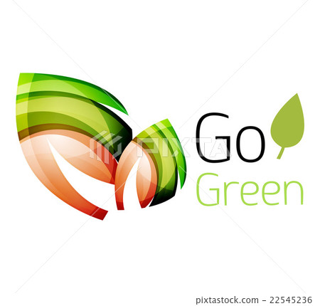Abstract eco leag logo design made of color pieces Abstract eco leag logo design made of color pieces 22545236