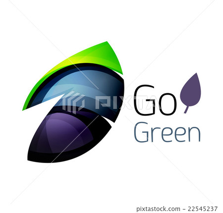Abstract eco leag logo design made of color pieces Abstract eco leag logo design made of color pieces 22545237