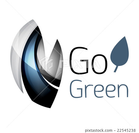 Abstract eco leag logo design made of color pieces 22545238
