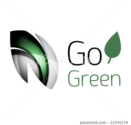 Abstract eco leag logo design made of color pieces 22545239