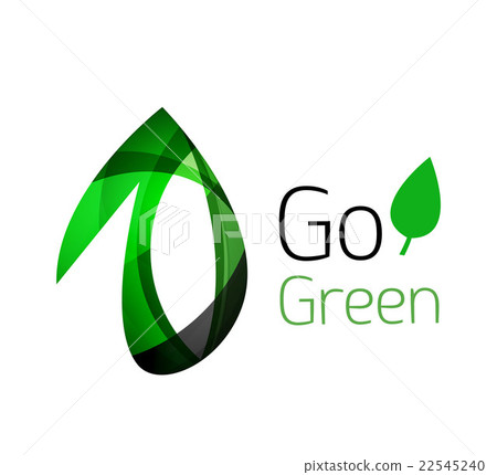 Abstract eco leag logo design made of color pieces Abstract eco leag logo design made of color pieces 22545240