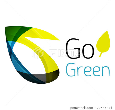 Abstract eco leag logo design made of color pieces 22545241
