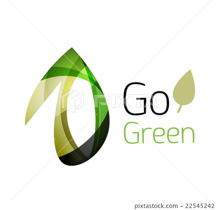 Abstract eco leag logo design made of color pieces Abstract eco leag logo design made of color pieces 22545242