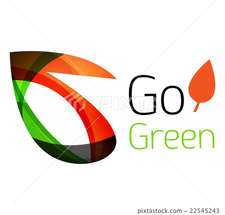Abstract eco leag logo design made of color pieces Abstract eco leag logo design made of color pieces 22545243