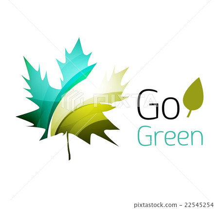Abstract eco leag logo design made of color pieces Abstract eco leag logo design made of color pieces 22545254