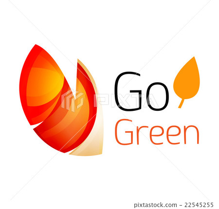 Abstract eco leag logo design made of color pieces Abstract eco leag logo design made of color pieces 22545255
