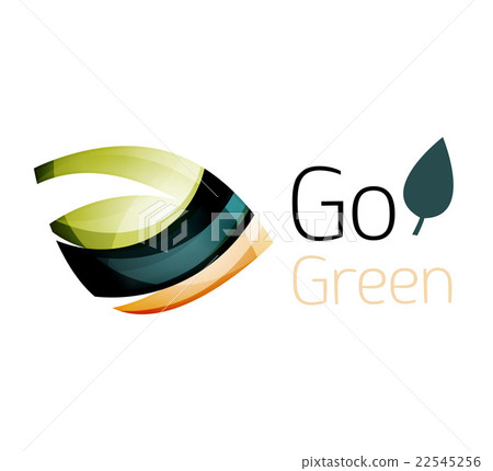 Abstract eco leag logo design made of color pieces Abstract eco leag logo design made of color pieces 22545256