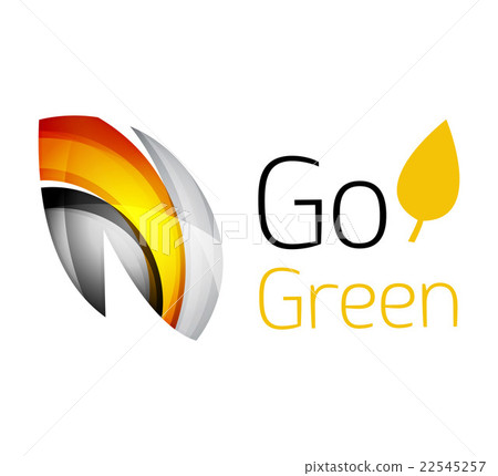 Abstract eco leag logo design made of color pieces Abstract eco leag logo design made of color pieces 22545257