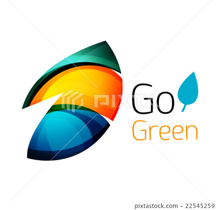 Abstract eco leag logo design made of color pieces Abstract eco leag logo design made of color pieces 22545259