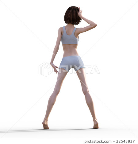 Female body part of beautiful leg perming 3DCG illustration material 22545937