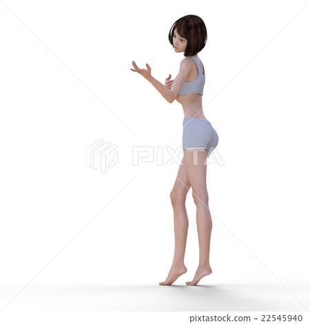 塑造3DCG例證材料的美好的腿的女性身體局部 22545940