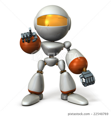 Cute robot pointing at the target 22548769
