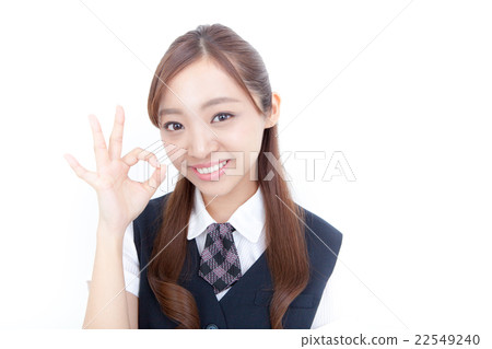 Receiving an OK sign Receiving Daughter Looking at the camera Receiving an OK sign Receiving Daughter Looking at the camera 22549240