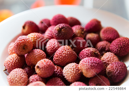 lychee on plate lychee on plate 22549864