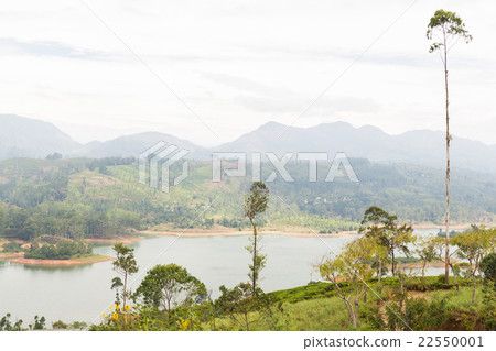 view to lake or river from land hills on Sri Lanka view to lake or river from land hills on Sri Lanka 22550001