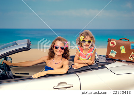 Happy family travel by car 22550418