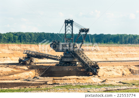 Bucket-wheel excavator digging lignite (brown-coal 22553774