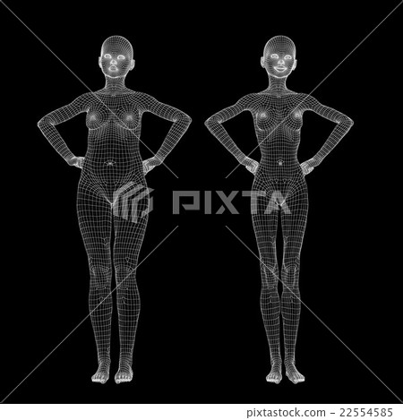 女性身體線框飲食perming3DCG圖材料 22554585