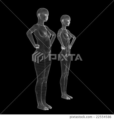 女性身體線框飲食perming3DCG圖材料 22554586