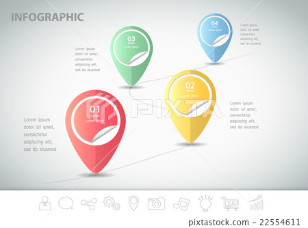 4 steps infographic template.  22554611