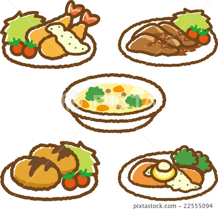 Food Illustration Material Set [Set meal] 22555094
