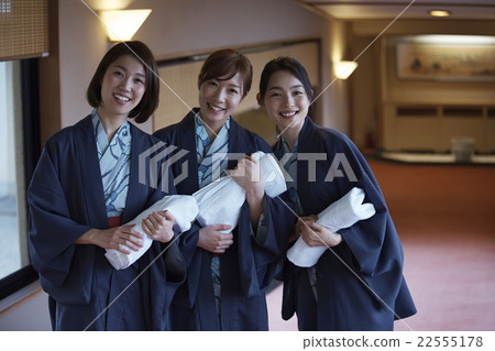 Women in hot spring yukata Women in hot spring yukata 22555178