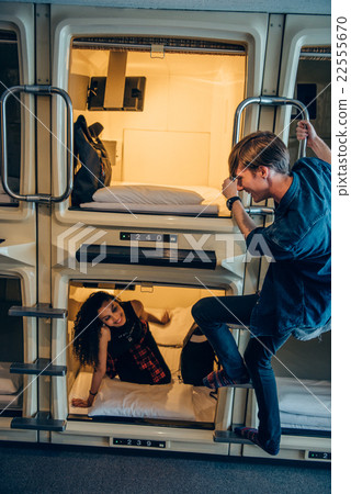 Foreigners staying at the capsule hotel Foreigners staying at the capsule hotel 22555670