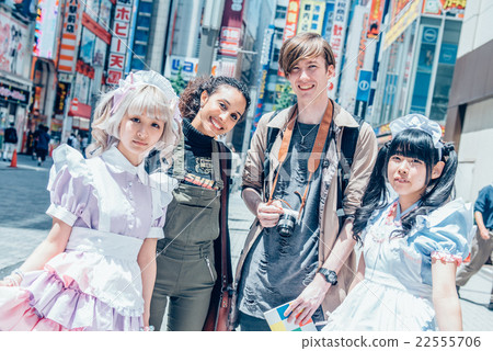 Foreigners sightseeing in Akihabara 22555706
