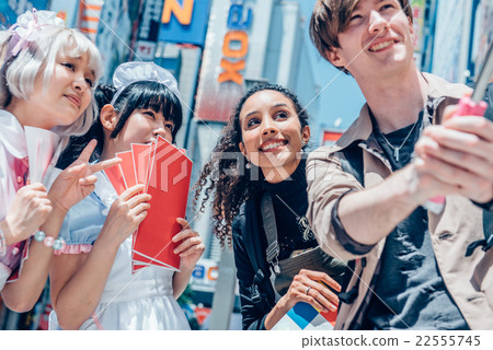 Foreigners sightseeing in Akihabara Foreigners sightseeing in Akihabara 22555745