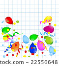 bright colored balloons on notebook sheet 22556648